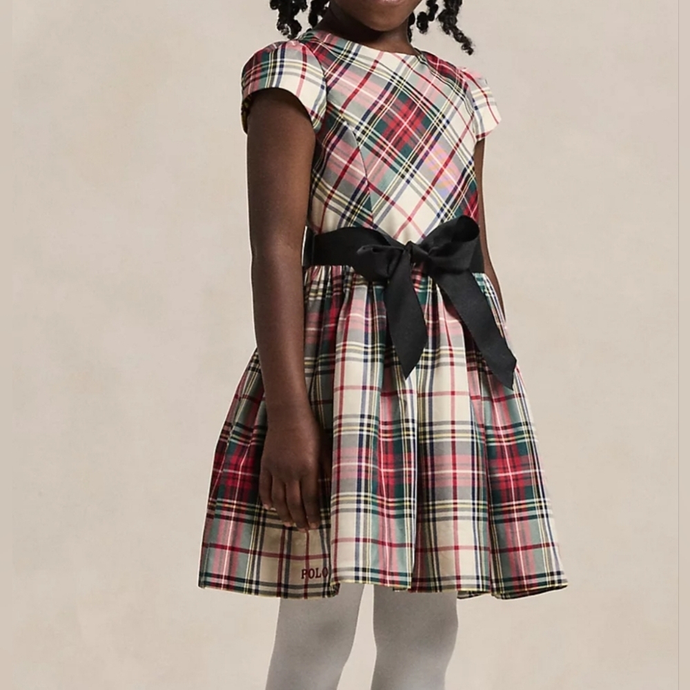 NWT Ralph Lauren Plaid Dress 2 Pc 18 Months Baby Toddler Red Green Cream